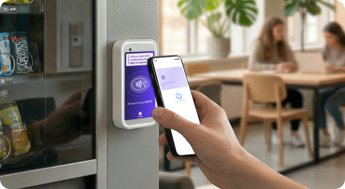 Pago contactless en máquina vending